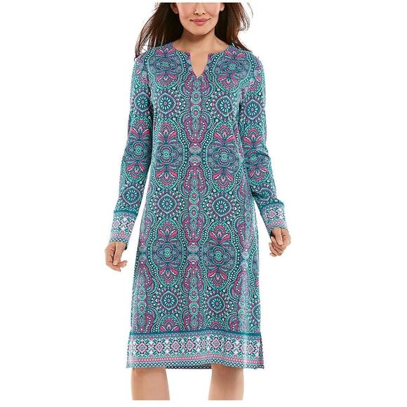 Coolibar UPF 50+ Women's Oceanside Long Sleeve Dress - Sun Protective, Size Med - Picture 1 of 7
